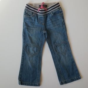 Mini Boden Heart Patch Jeans Size 4